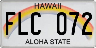 HI license plate FLC072