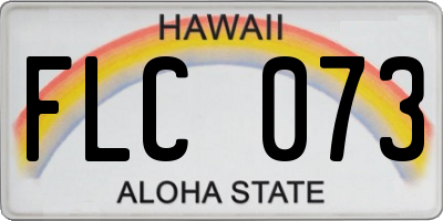 HI license plate FLC073