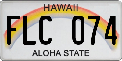 HI license plate FLC074