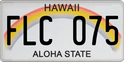 HI license plate FLC075