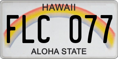 HI license plate FLC077