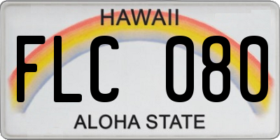 HI license plate FLC080