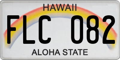 HI license plate FLC082