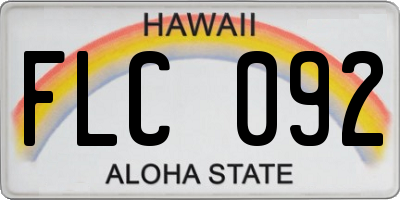 HI license plate FLC092