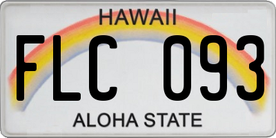 HI license plate FLC093