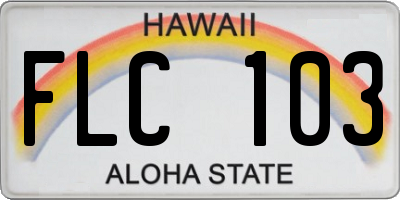 HI license plate FLC103