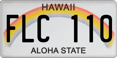 HI license plate FLC110