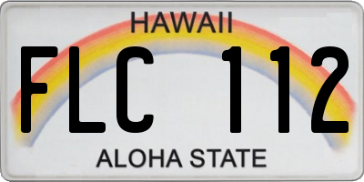 HI license plate FLC112