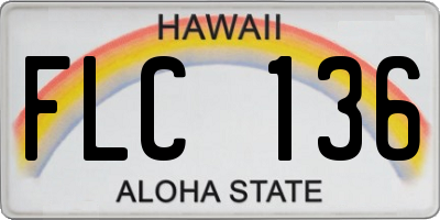 HI license plate FLC136
