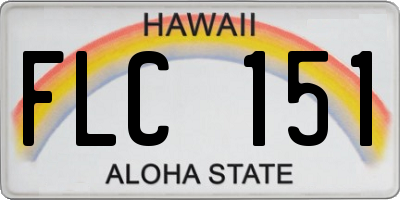 HI license plate FLC151