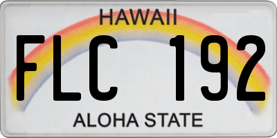 HI license plate FLC192