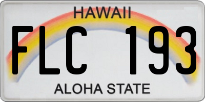 HI license plate FLC193