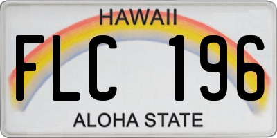 HI license plate FLC196
