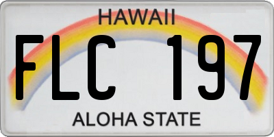 HI license plate FLC197