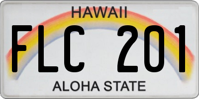 HI license plate FLC201
