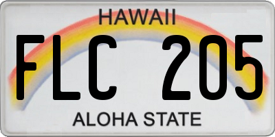 HI license plate FLC205