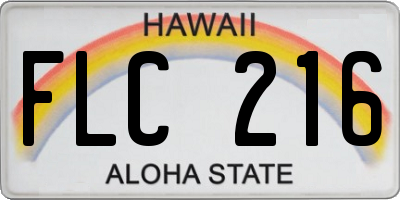 HI license plate FLC216