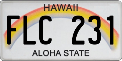 HI license plate FLC231