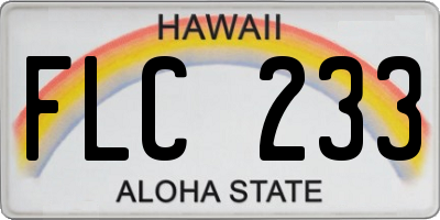 HI license plate FLC233
