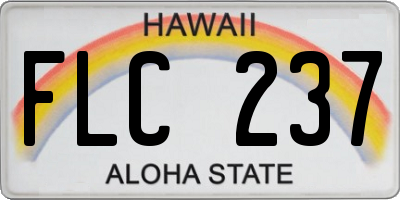 HI license plate FLC237