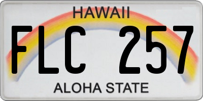 HI license plate FLC257