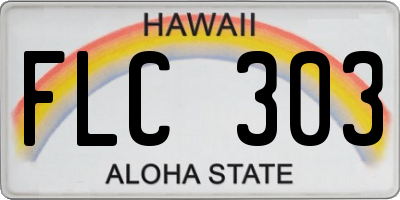 HI license plate FLC303