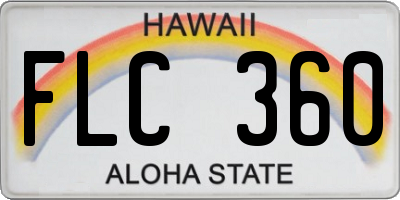 HI license plate FLC360