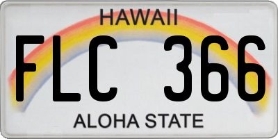 HI license plate FLC366