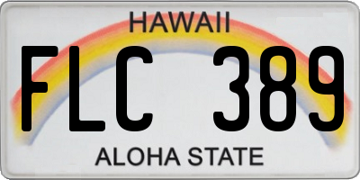 HI license plate FLC389