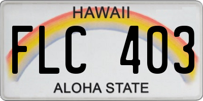 HI license plate FLC403