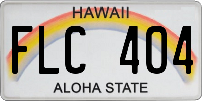 HI license plate FLC404