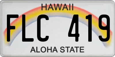HI license plate FLC419