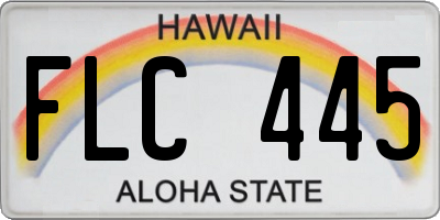 HI license plate FLC445