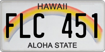 HI license plate FLC451