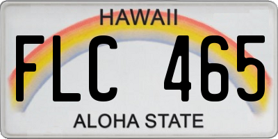 HI license plate FLC465