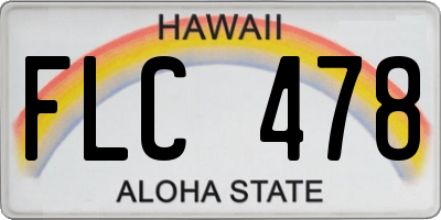 HI license plate FLC478