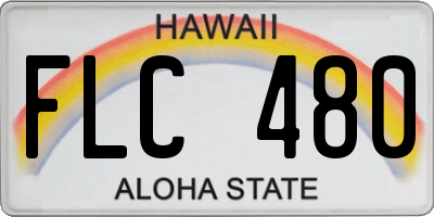 HI license plate FLC480
