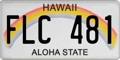 HI license plate FLC481