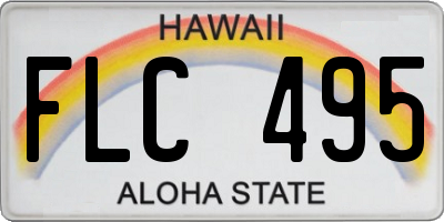 HI license plate FLC495