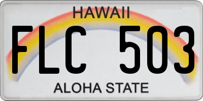 HI license plate FLC503