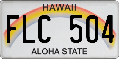 HI license plate FLC504