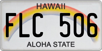 HI license plate FLC506