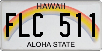 HI license plate FLC511