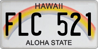 HI license plate FLC521