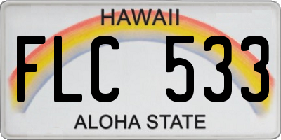 HI license plate FLC533
