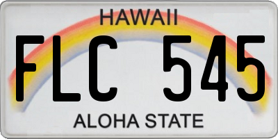 HI license plate FLC545