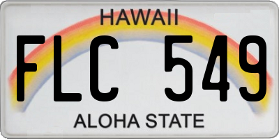 HI license plate FLC549