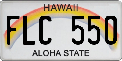 HI license plate FLC550