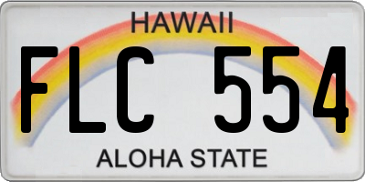 HI license plate FLC554