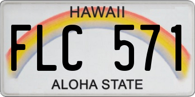HI license plate FLC571